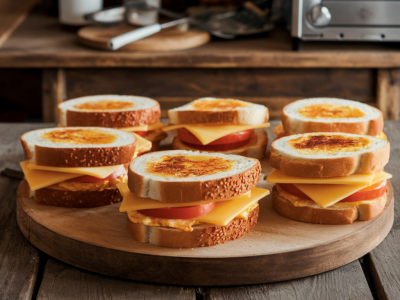What’s the fastest way to build five different breakfast sandwiches using just eggs, cheese and a toaster oven