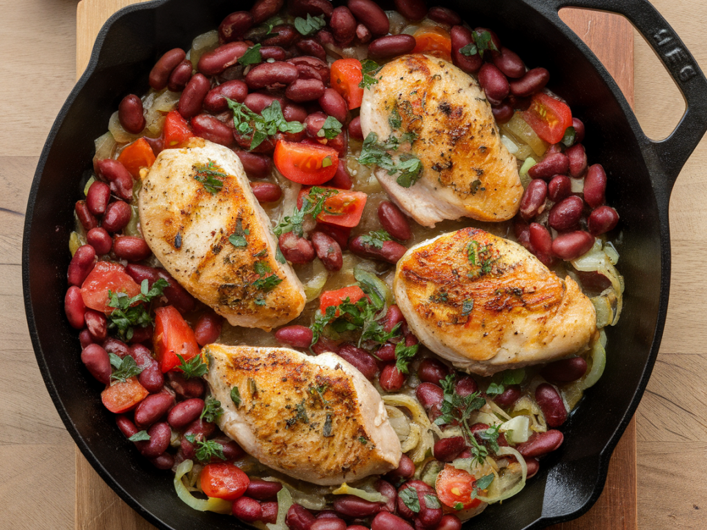 One-skillet weeknight dinners built from a base of onions, garlic and three pantry proteins