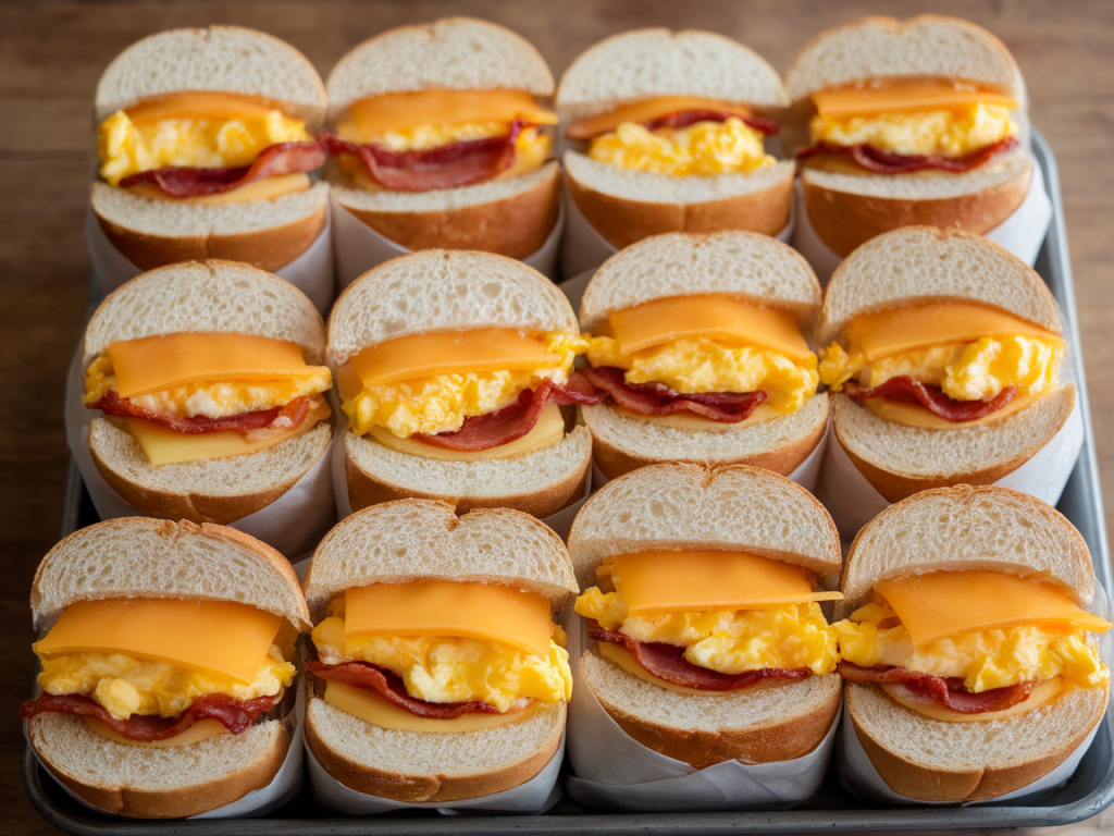 Can you batch-freeze breakfasts? make 10 grab-and-go breakfast sandwiches in one hour